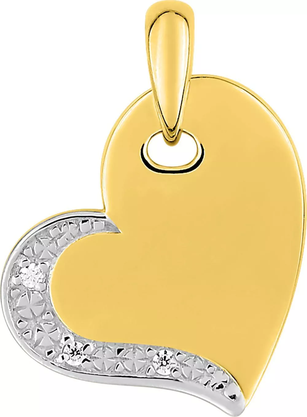 Pendentif Médaille Or Diamant Coeur - Pendentif en Or 375 9k - Bijoux en Vogue