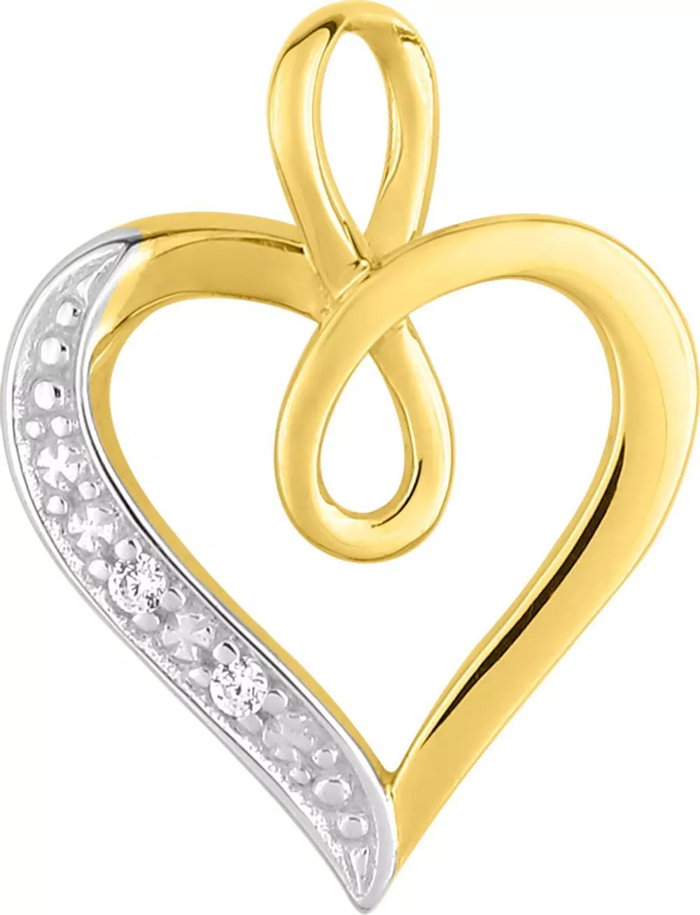 Pendentif Médaille Or Diamant Coeur - Pendentif en Or 375 9k - Bijoux en Vogue