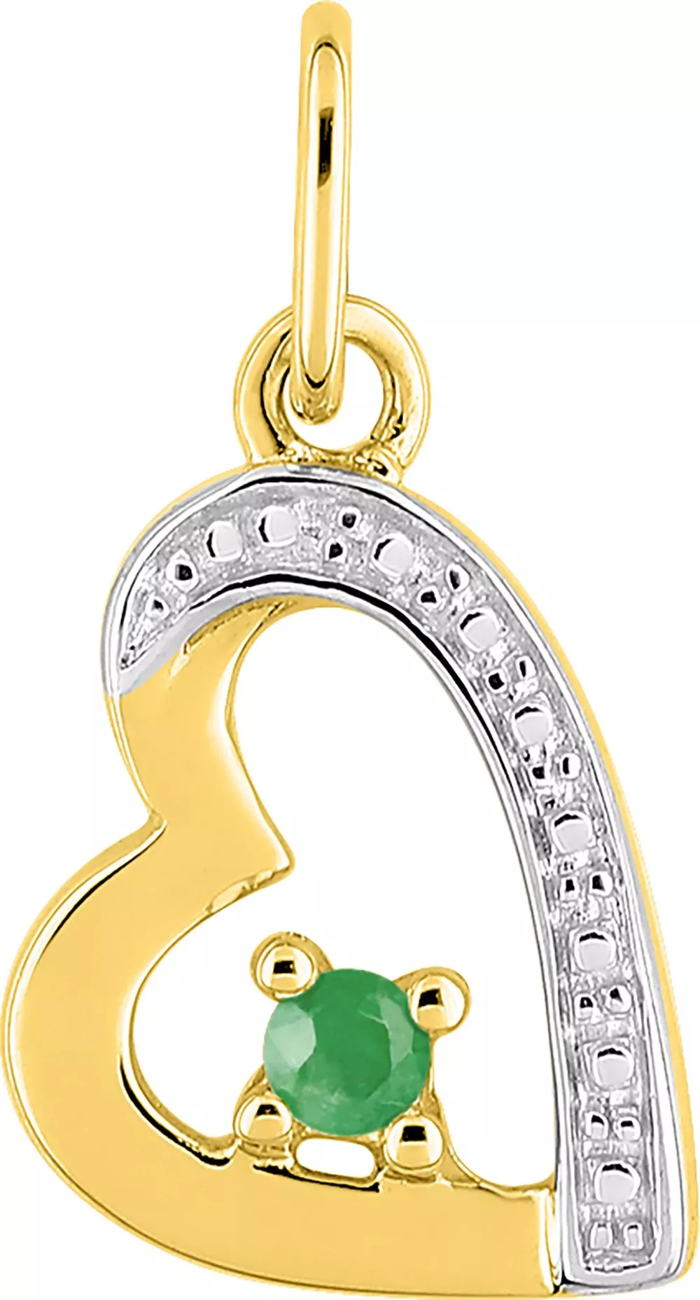 Pendentif Médaille Or Emeraude Coeur - Pendentif en Or 375 9k - Bijoux en Vogue