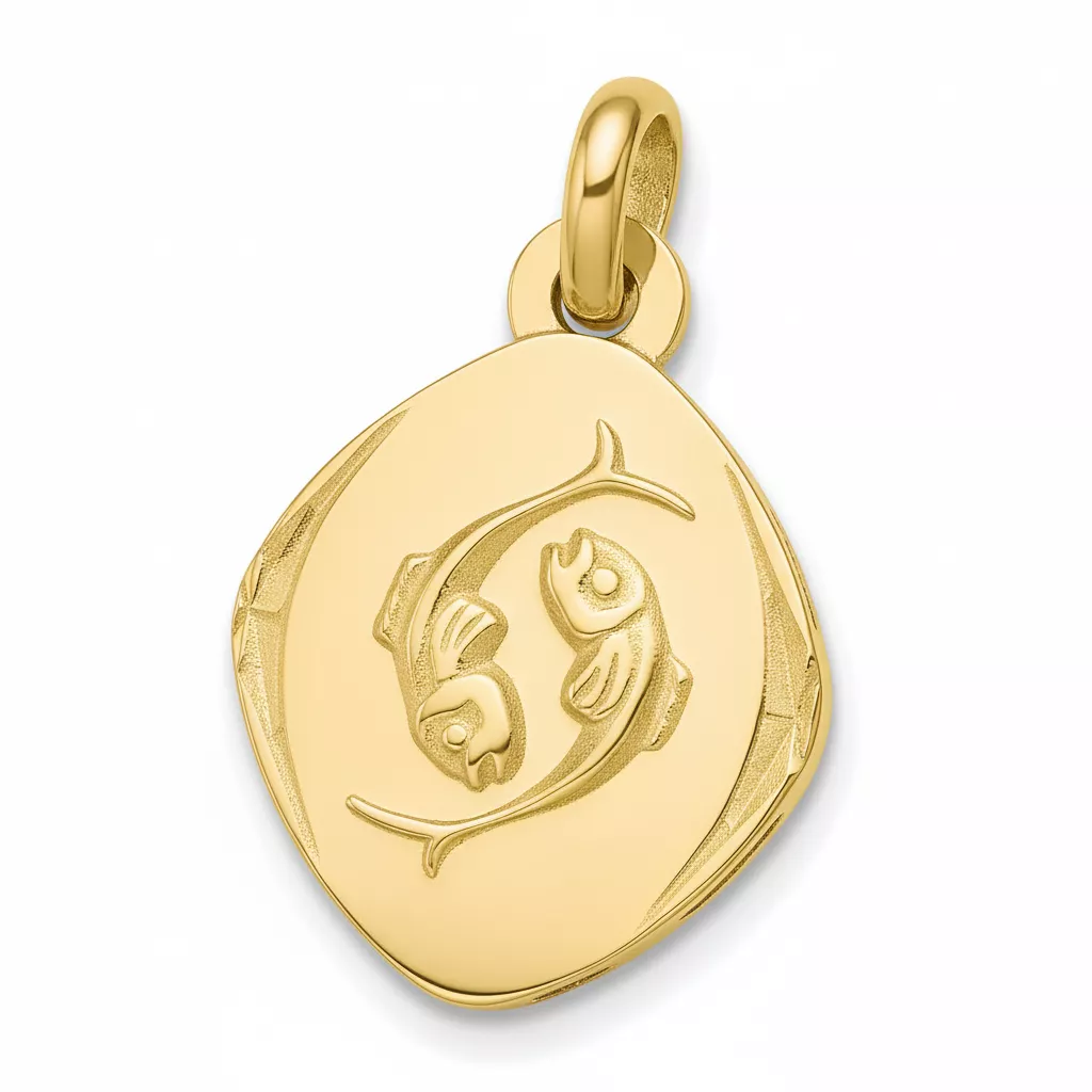 Pendentif Médaille Or Poisson - Pendentif en Or 375 9k - Bijoux en Vogue