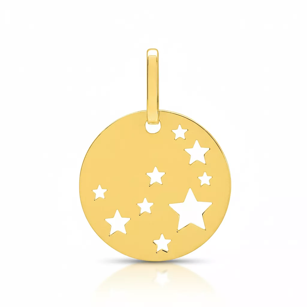 Pendentif Médaille Or Étoile - Pendentif en Or 375 9k - Bijoux en Vogue