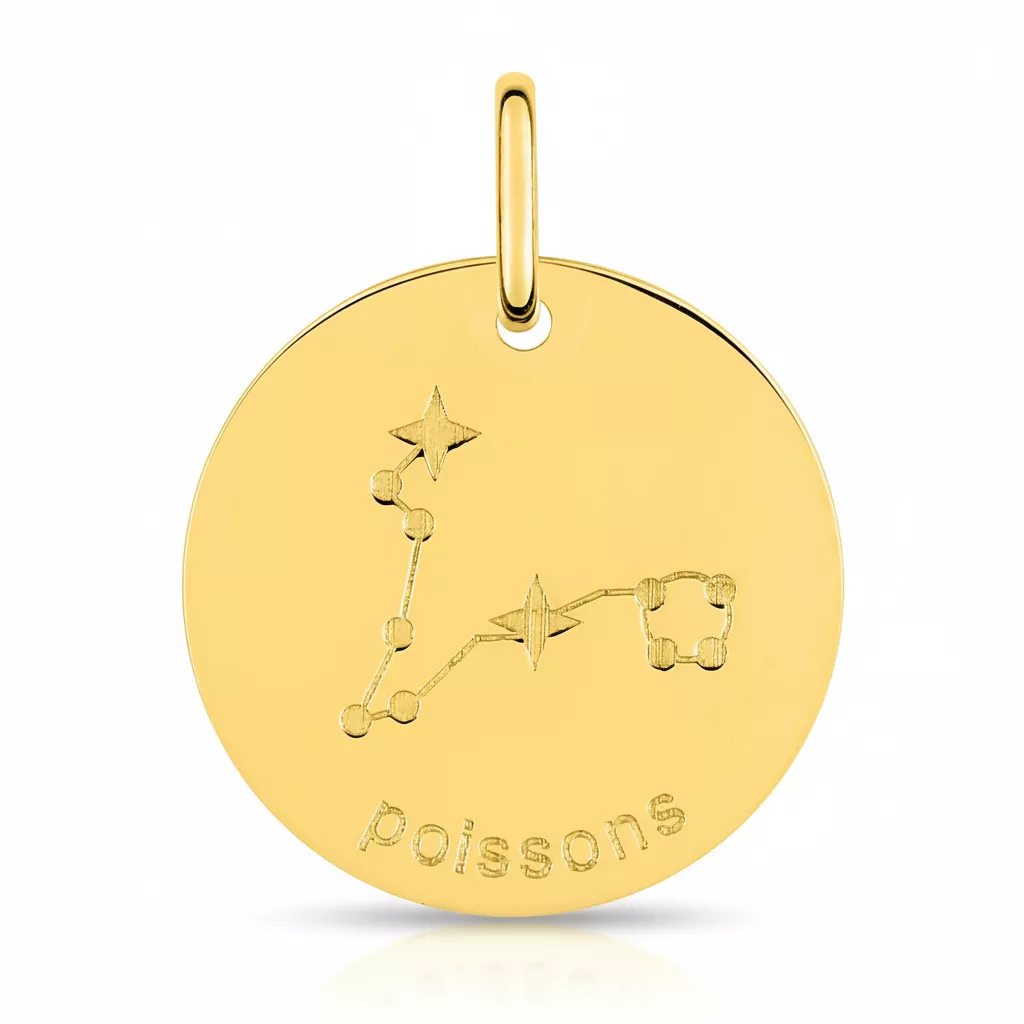 Pendentif Médaille Or Poisson - Pendentif en Or 375 9k - Bijoux en Vogue