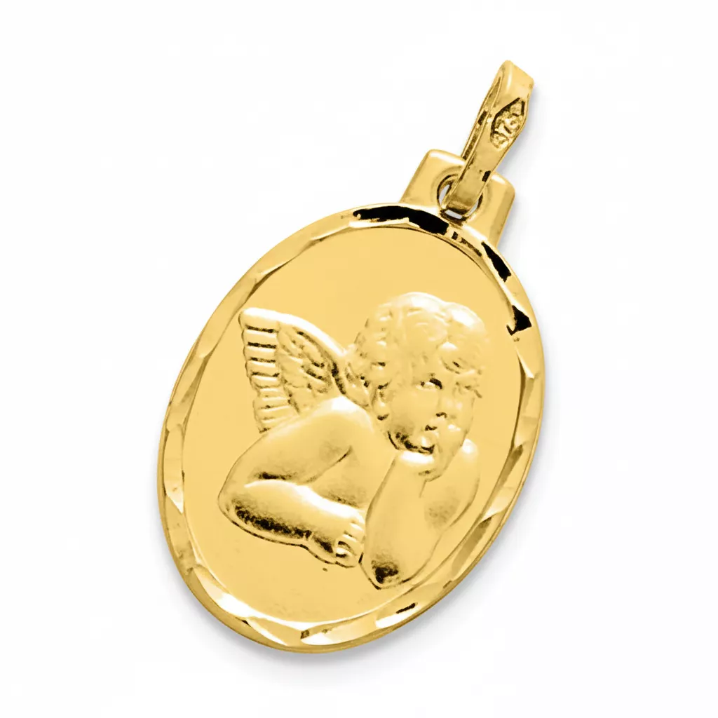 Pendentif Médaille Or Ange de Raphaël - Pendentif en Or 375 9k - Bijoux en Vogue