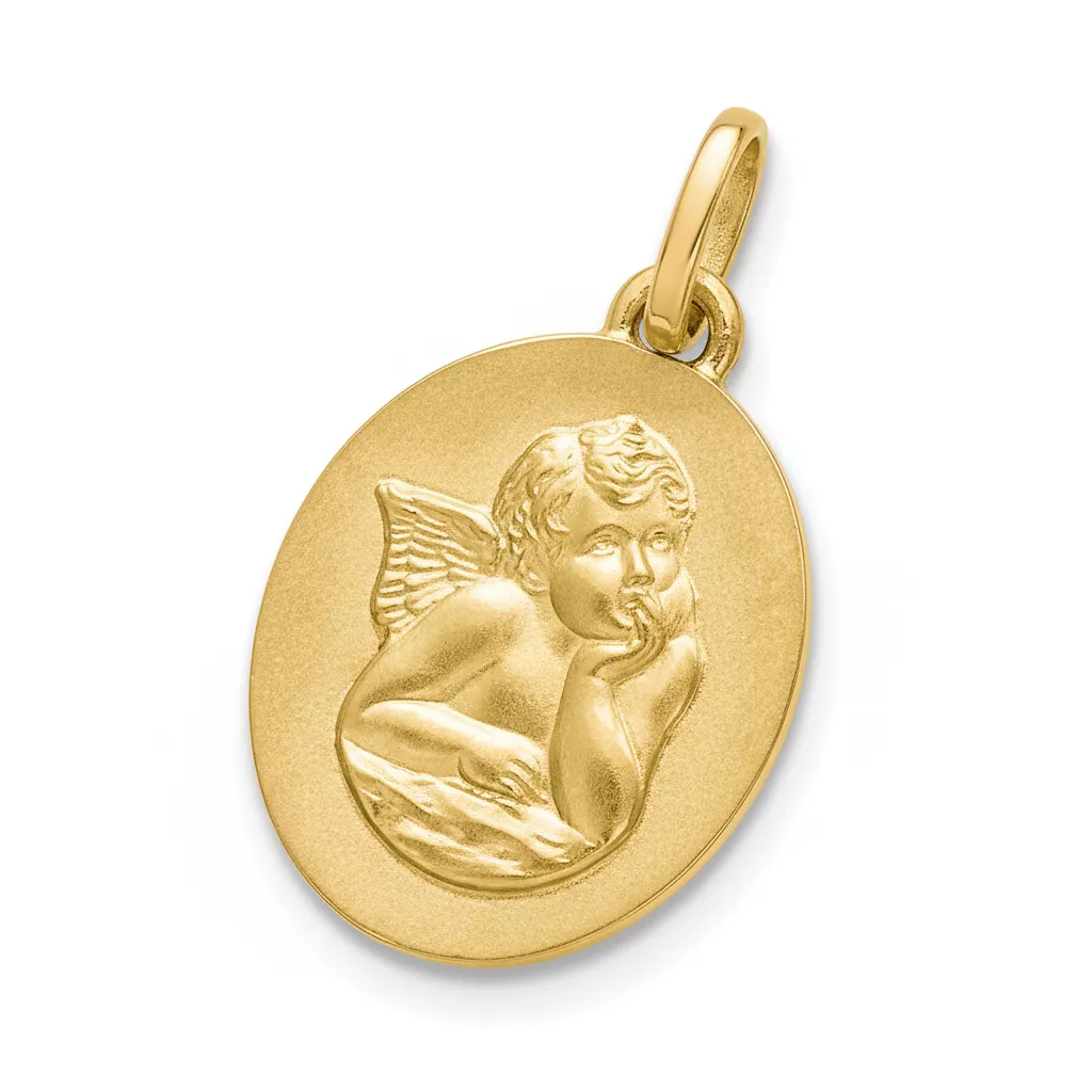 Pendentif Médaille Or Ange de Raphaël - Pendentif en Or 375 9k - Bijoux en Vogue