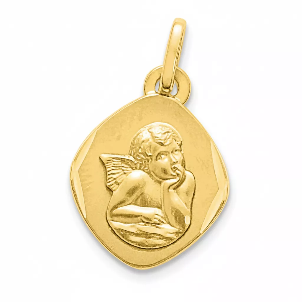 Pendentif Médaille Or Ange de Raphaël - Pendentif en Or 375 9k - Bijoux en Vogue