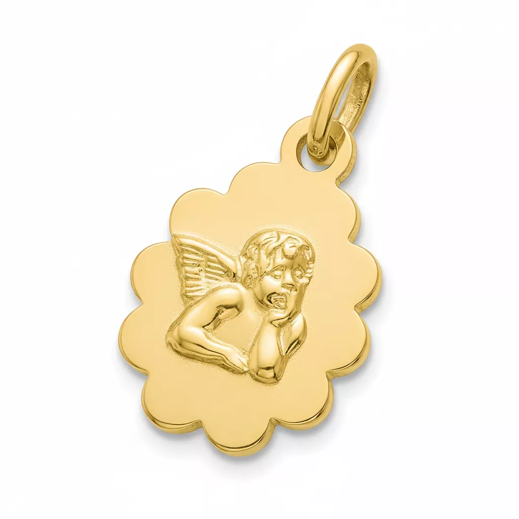 Pendentif Médaille Or Ange de Raphaël - Pendentif en Or 375 9k - Bijoux en Vogue