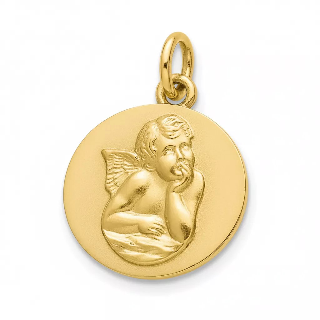 Pendentif Médaille Or Ange de Raphaël - Pendentif en Or 375 9k - Bijoux en Vogue