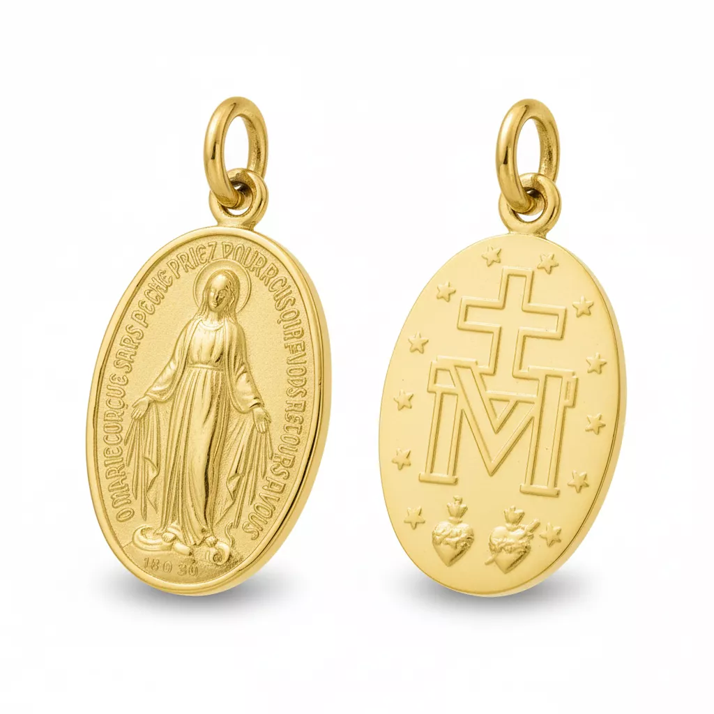 Pendentif Médaille Or Vierge Marie - Pendentif en Or 375 9k - Bijoux en Vogue