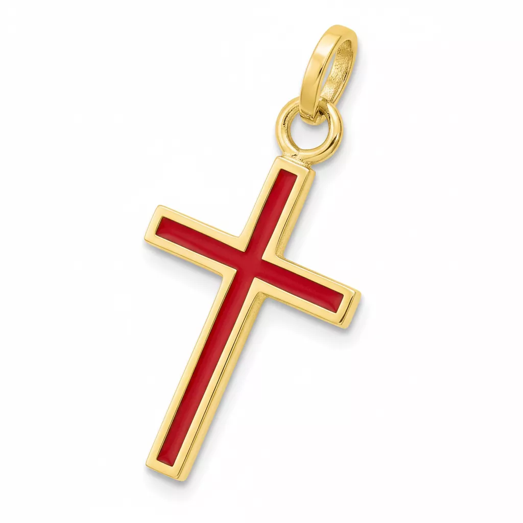Pendentif Médaille Or Croix Chrétienne - Pendentif en Or 375 9k - Bijoux en Vogue
