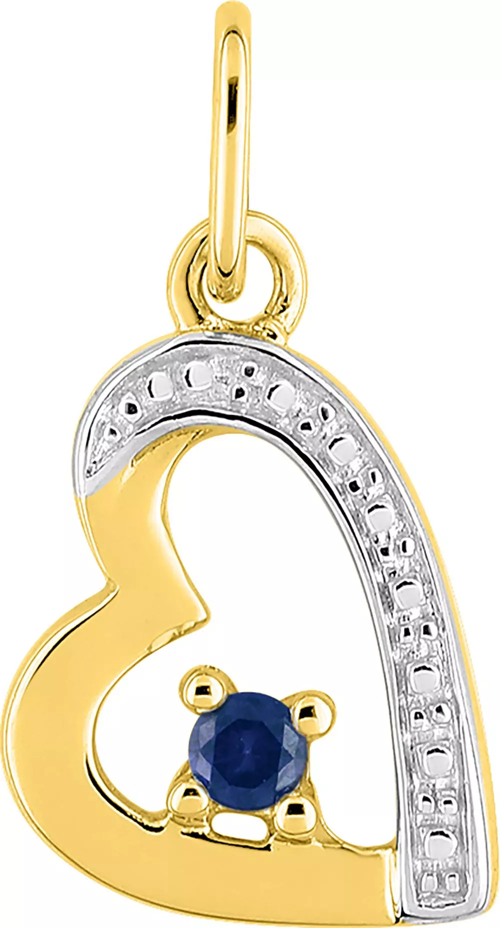 Pendentif Médaille Or Saphir Coeur - Pendentif en Or 375 9k - Bijoux en Vogue