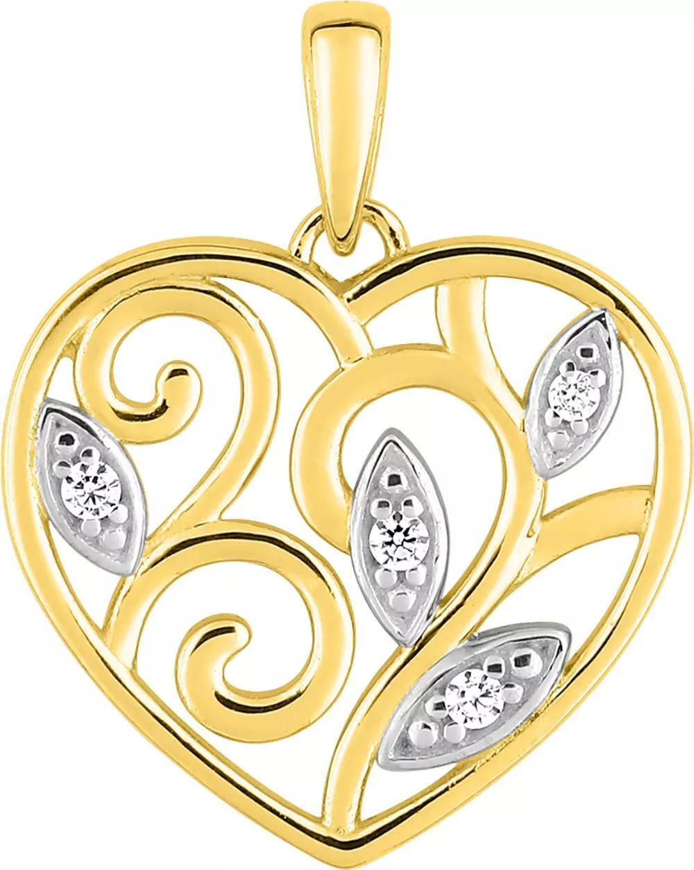 Pendentif Médaille Or Zirconium - Pendentif en Or 375 9k