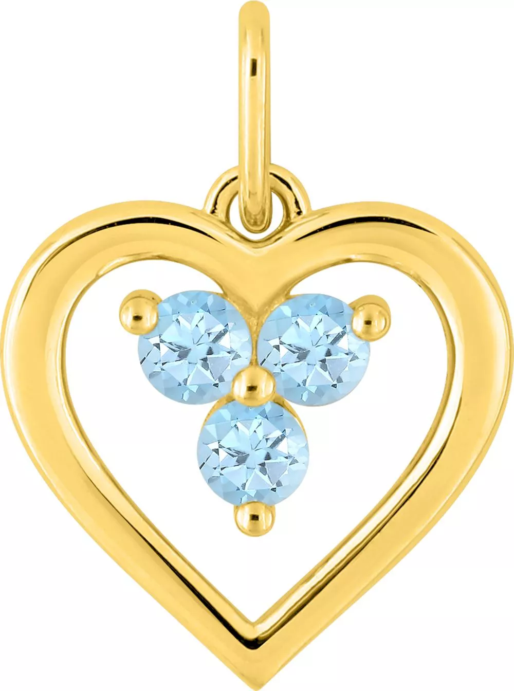Pendentif Or Rosemine bleu Topaze - Pendentif en Or 375 9k - Bijoux en Vogue