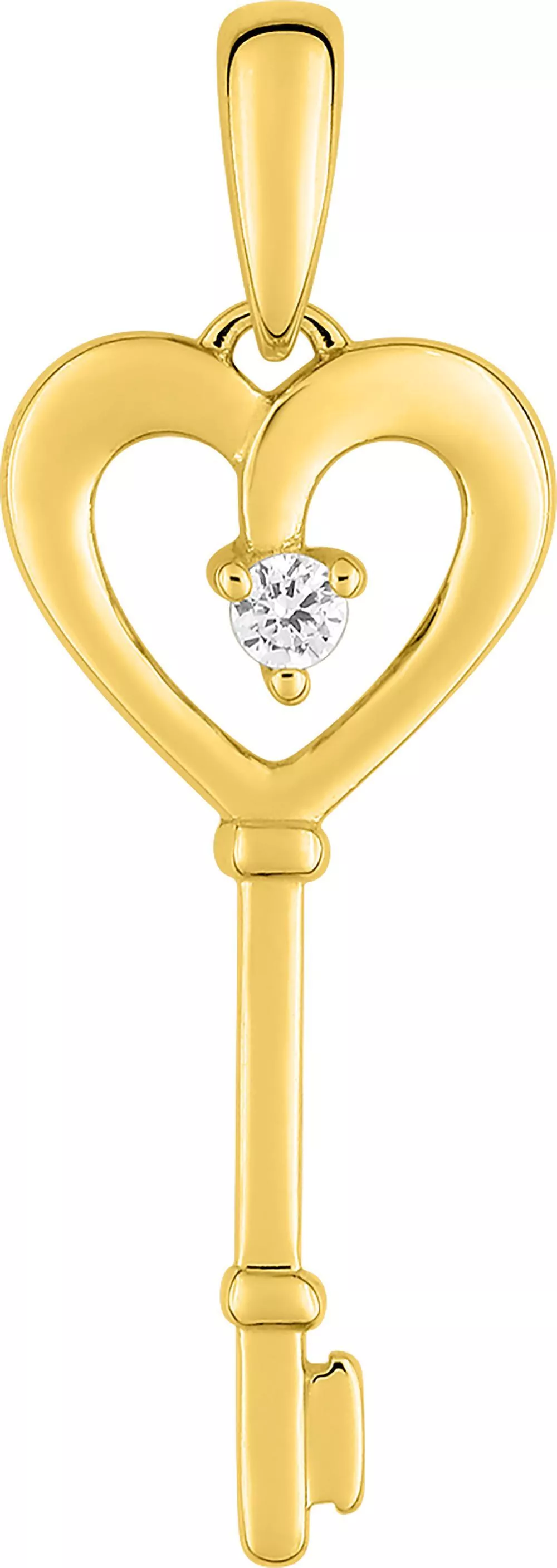 Pendentif Or Nansira Zirconium Clé - Pendentif en Or 375 9k