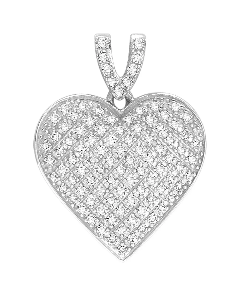 Pendentif Or Blanc Mostalida Diamant Coeur - Pendentif en Or 750 18k - Bijoux en Vogue