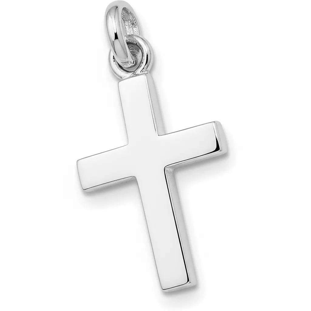 Pendentif Or Blanc Croix Chrétienne - Pendentif en Or 750 18k - Bijoux en Vogue