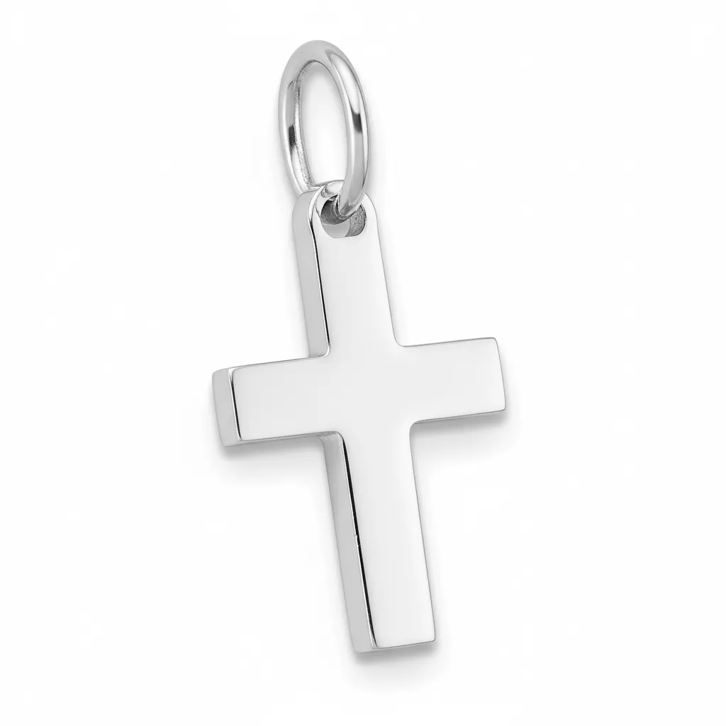 Pendentif Or Blanc Croix Chrétienne - Pendentif en Or 750 18k - Bijoux en Vogue