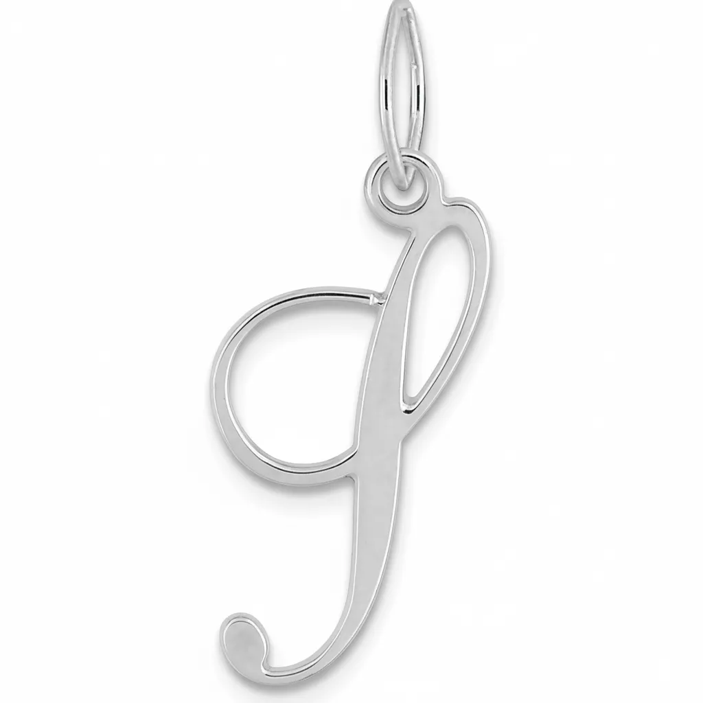 Pendentif Or Blanc Lettre S - Pendentif en Or 750 18k - Bijoux en Vogue