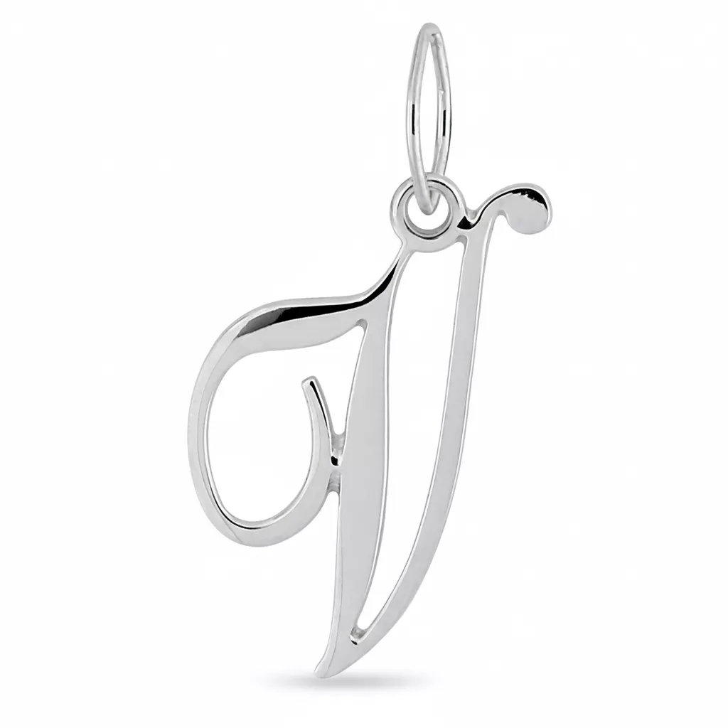 Pendentif Or Blanc Lettre V - Pendentif en Or 750 18k - Bijoux en Vogue