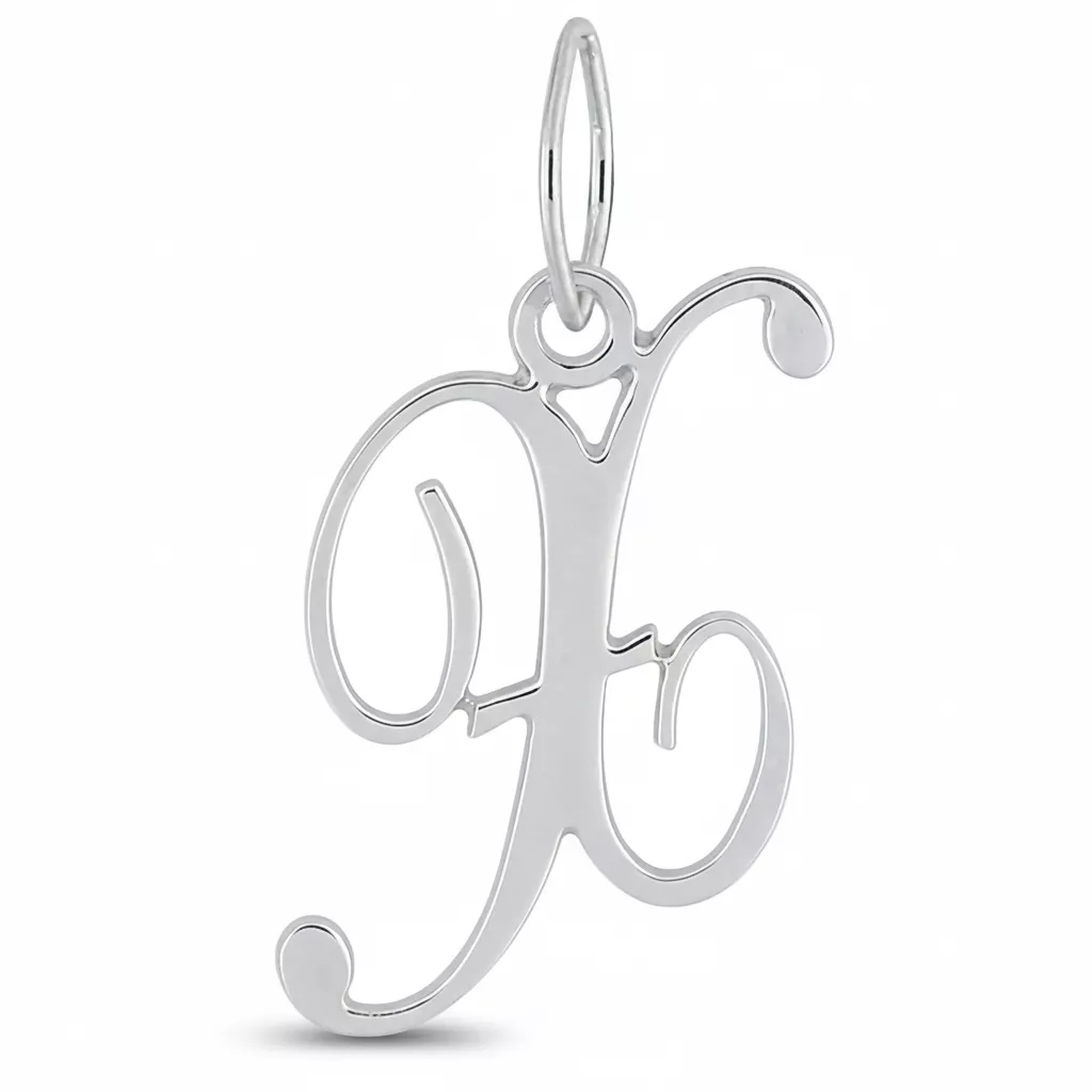 Pendentif Or Blanc Lettre X - Pendentif en Or 750 18k - Bijoux en Vogue