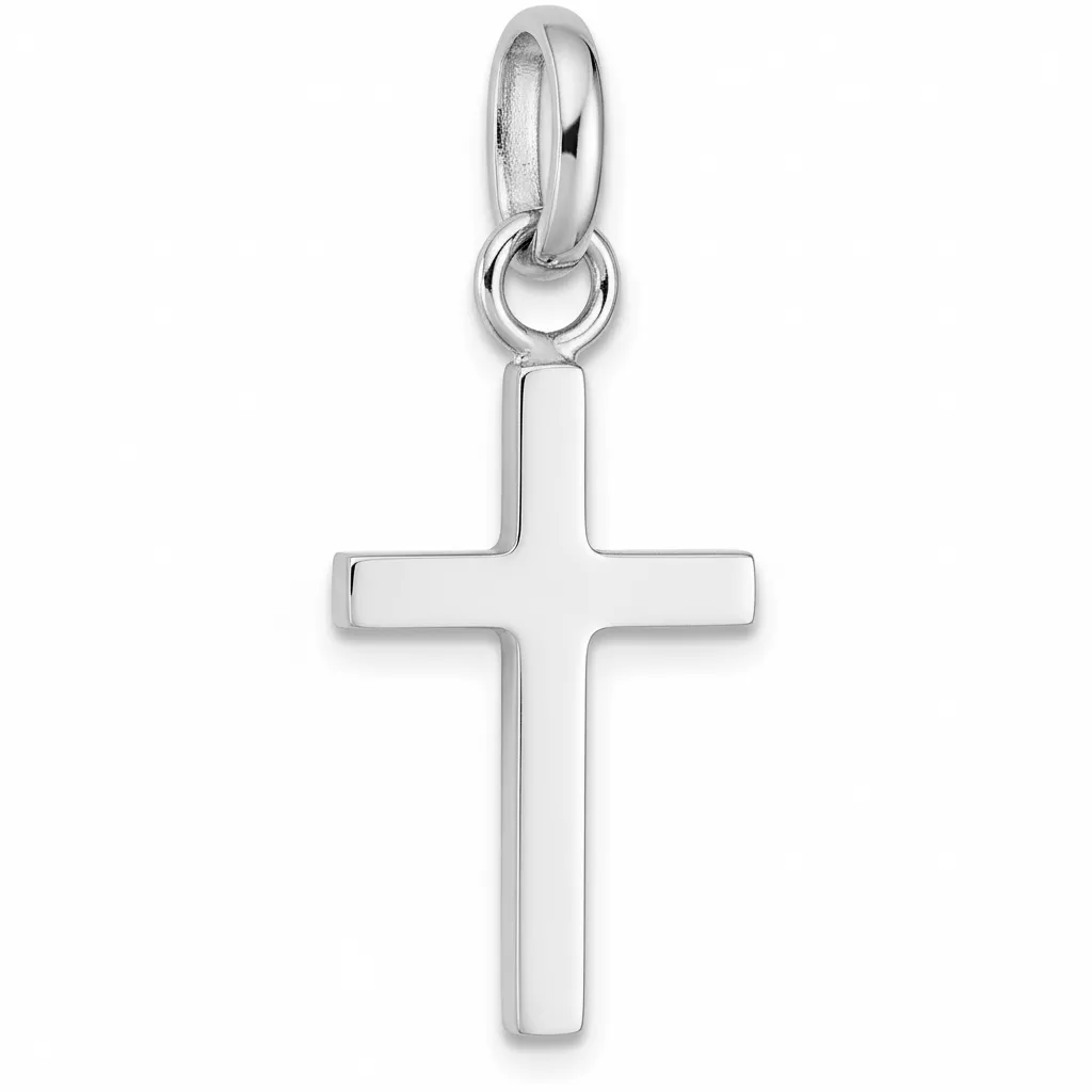 Pendentif Or Blanc Croix Chrétienne - Pendentif en Or 750 18k - Bijoux en Vogue