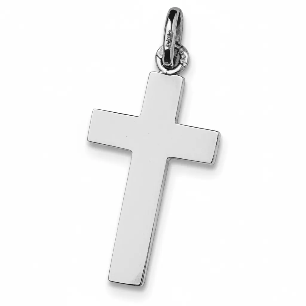 Pendentif Or Blanc Croix Chrétienne - Pendentif en Or 750 18k - Bijoux en Vogue