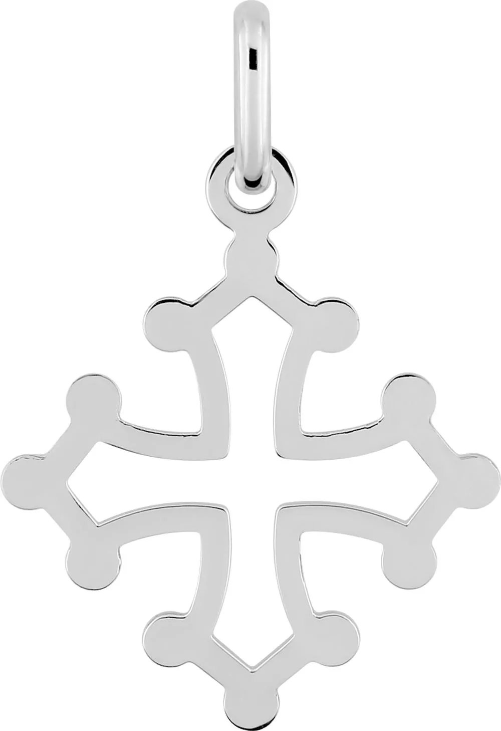 Pendentif Or Blanc Croix Occitane - Pendentif en Or 750 18k - Bijoux en Vogue