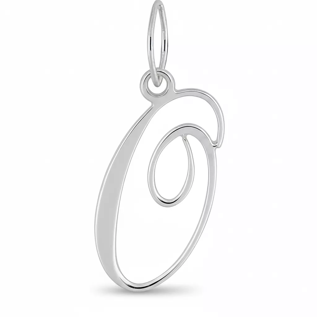 Pendentif Or Blanc Lettre O - Pendentif en Or 750 18k - Bijoux en Vogue