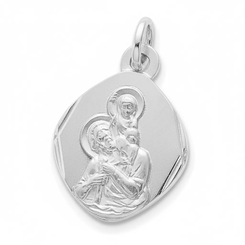 Pendentif Médaille Or Blanc Saint Christophe - Pendentif en Or 750 18k - Bijoux en Vogue