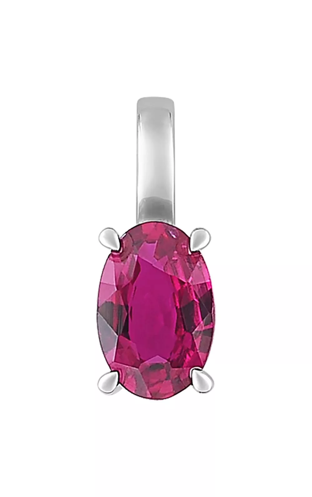 Pendentif Or Blanc Myette Rubis - Pendentif en Or 750 18k - Bijoux en Vogue