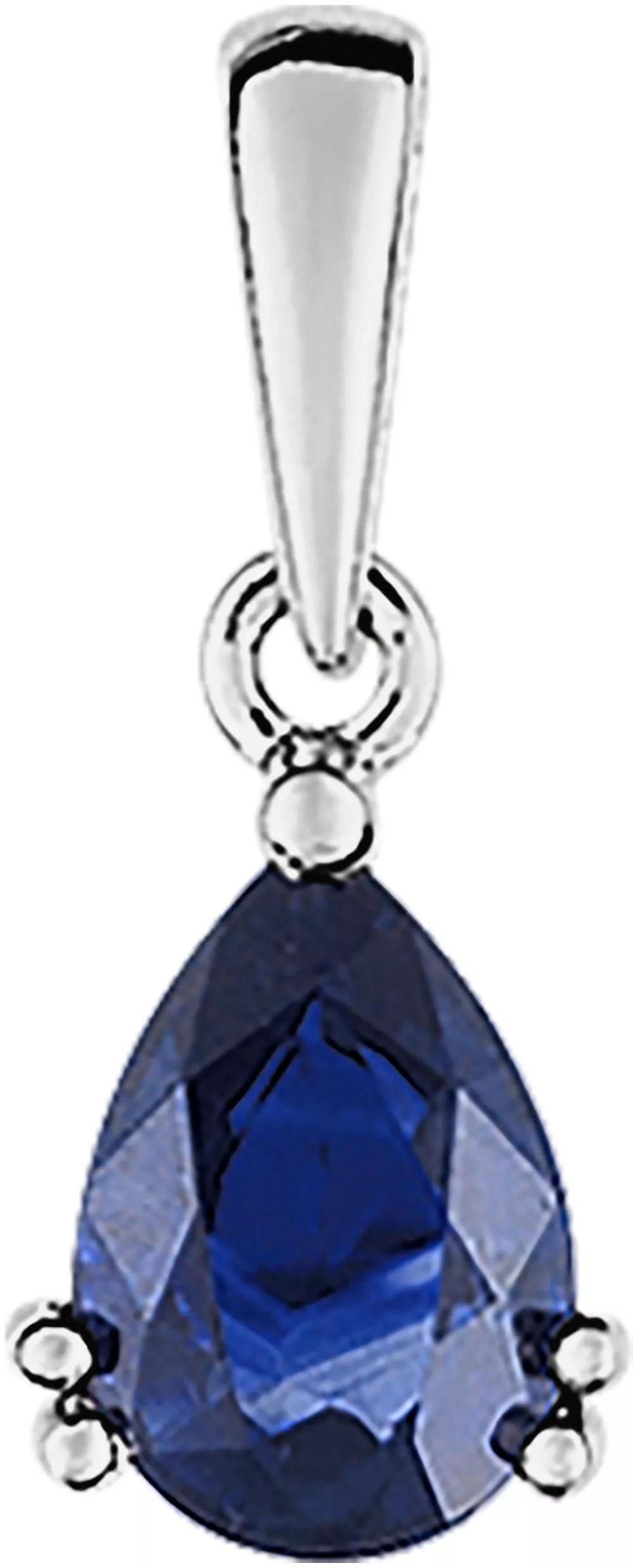 Pendentif Or Blanc Ulise Saphir - Pendentif en Or 750 18k - Bijoux en Vogue