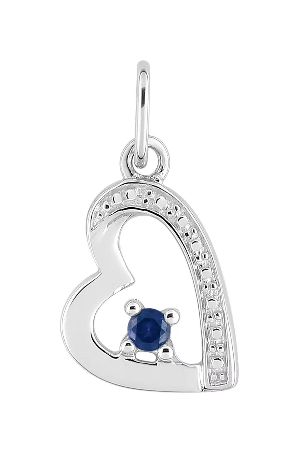 Pendentif Or Blanc Rezha Saphir Coeur - Pendentif en Or 750 18k - Bijoux en Vogue