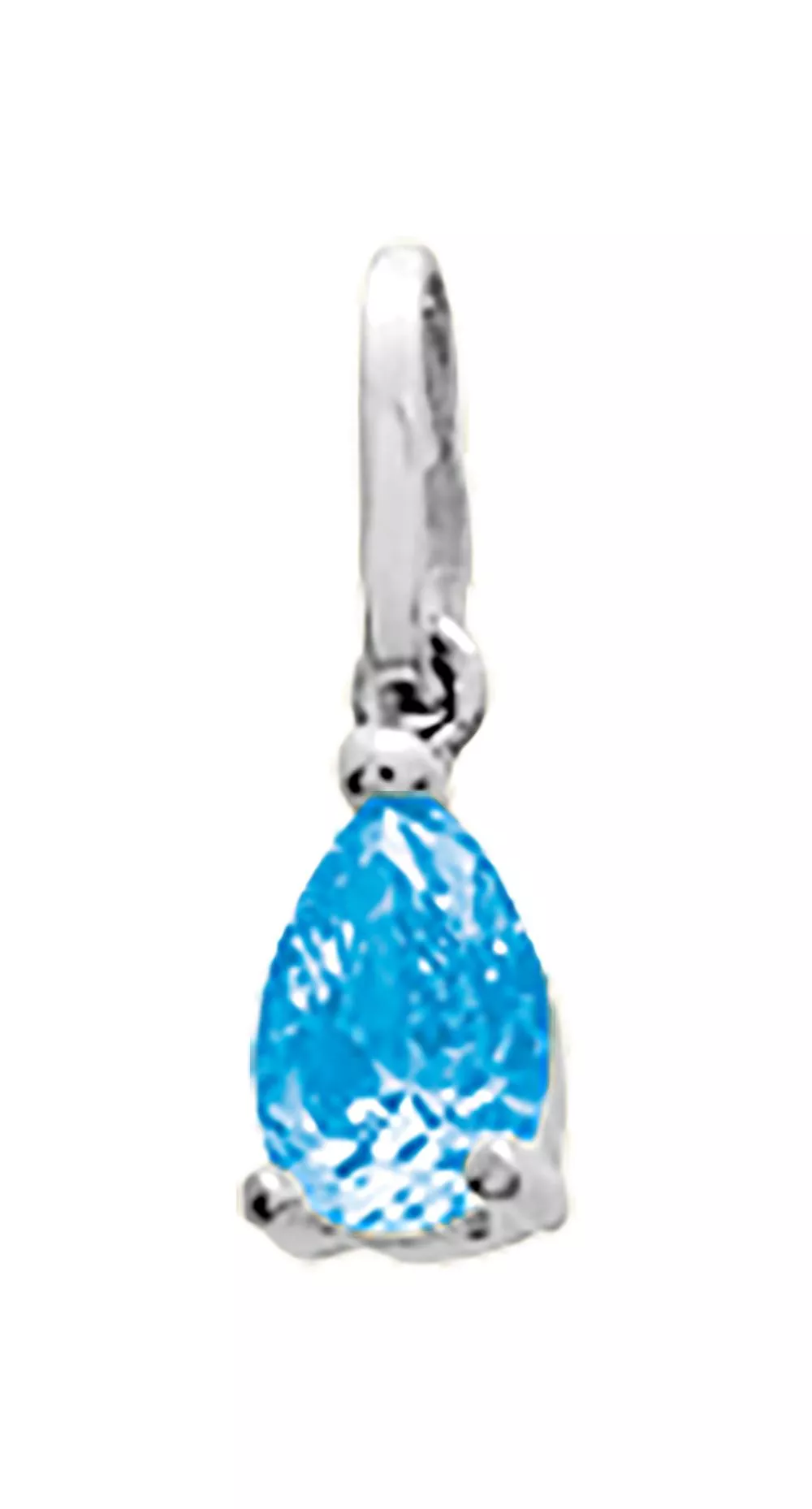 Pendentif Or Blanc Beloslava bleu Topaze - Pendentif en Or 750 18k - Bijoux en Vogue