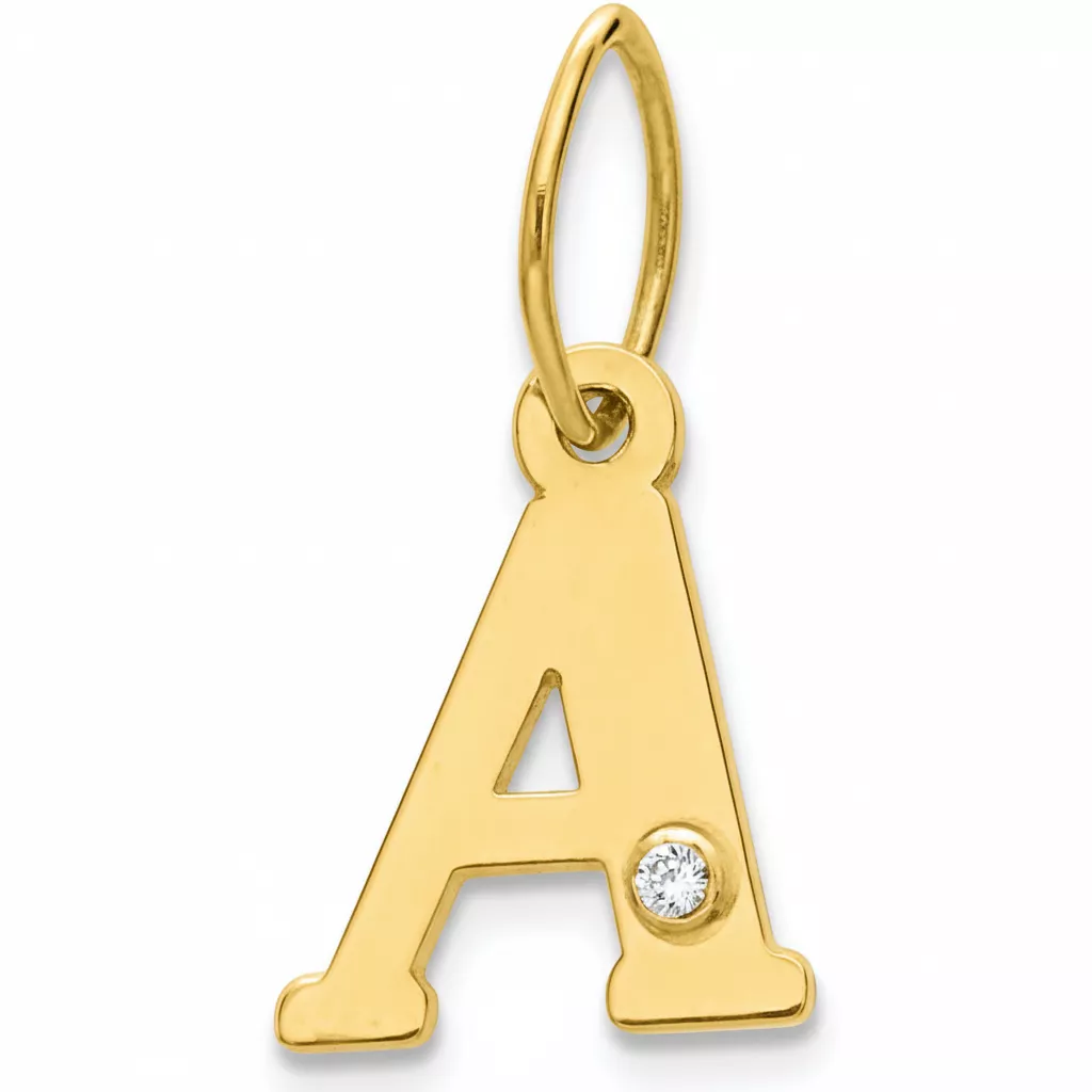 Pendentif Or Diamant Lettre A - Pendentif en Or 750 18k - Bijoux en Vogue