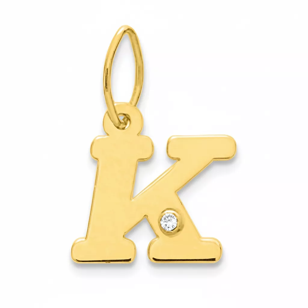 Pendentif Or Diamant Lettre K - Pendentif en Or 750 18k - Bijoux en Vogue