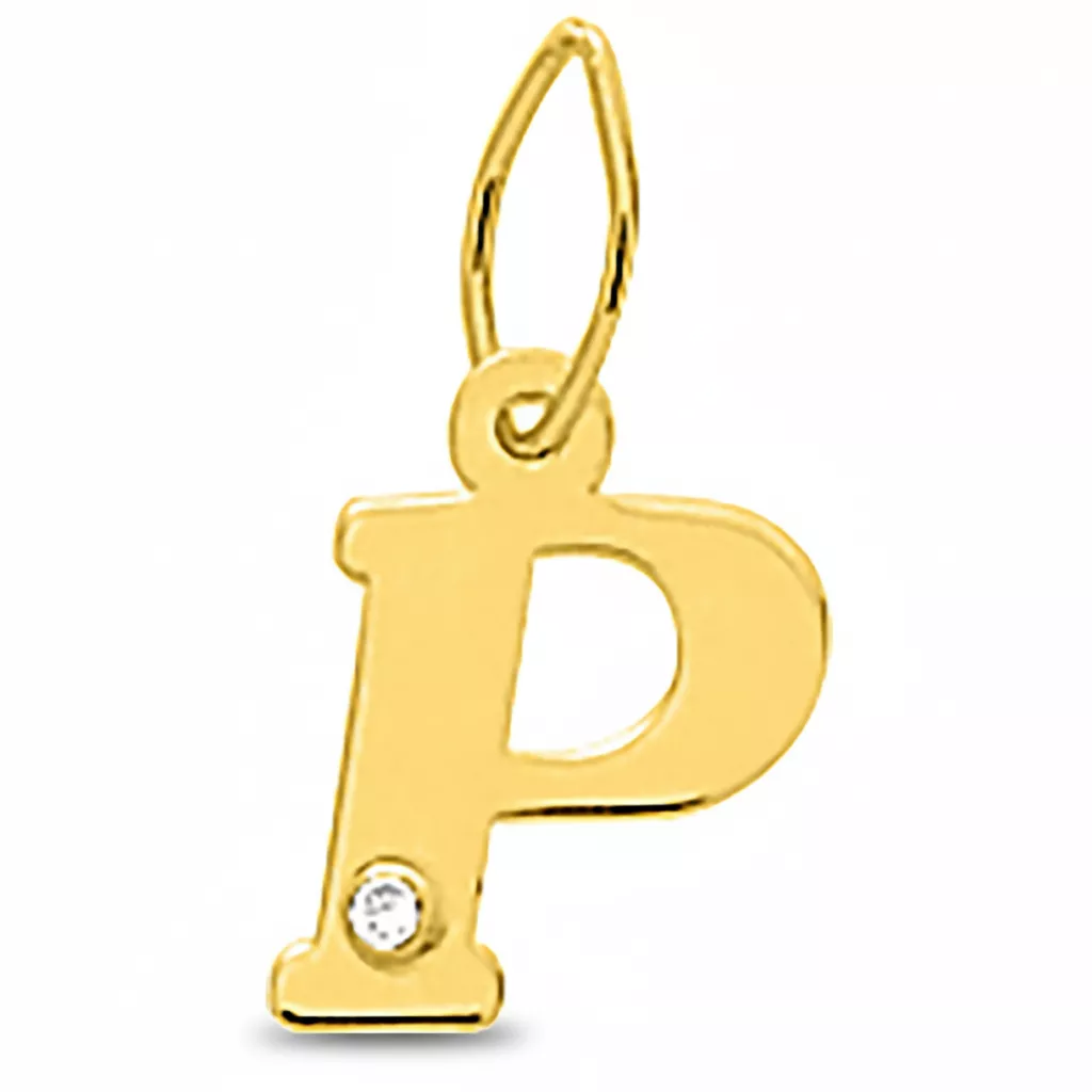 Pendentif Or Diamant Lettre P - Pendentif en Or 750 18k - Bijoux en Vogue