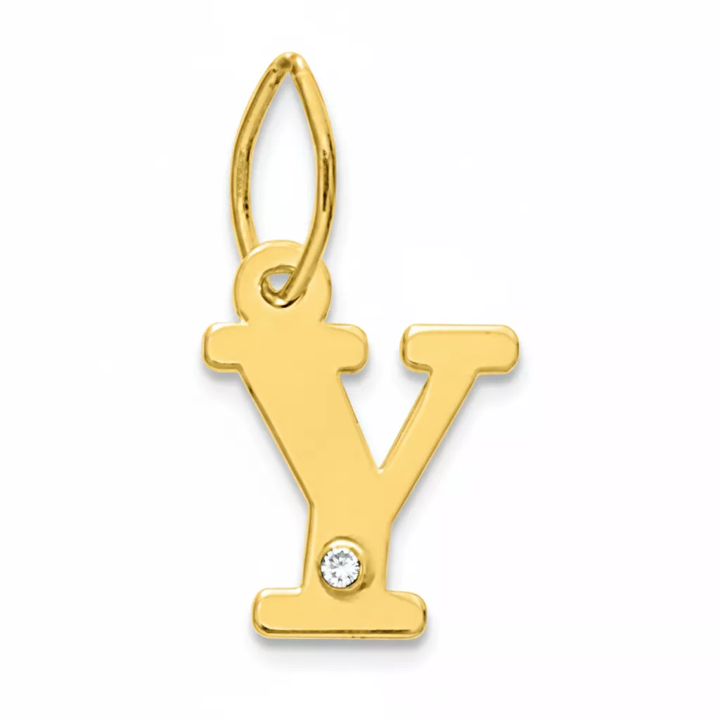 Pendentif Or Diamant Lettre Y - Pendentif en Or 750 18k - Bijoux en Vogue