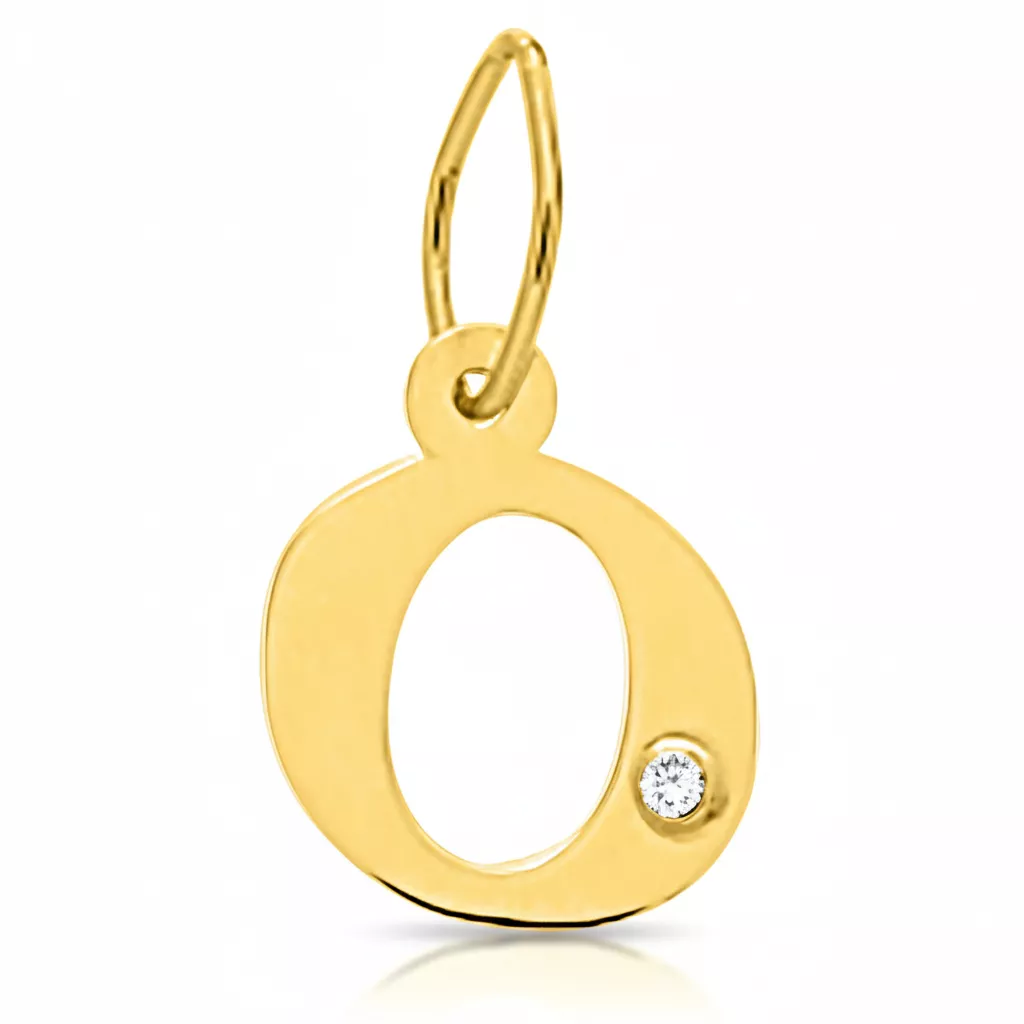 Pendentif Or Diamant Lettre O - Pendentif en Or 750 18k - Bijoux en Vogue