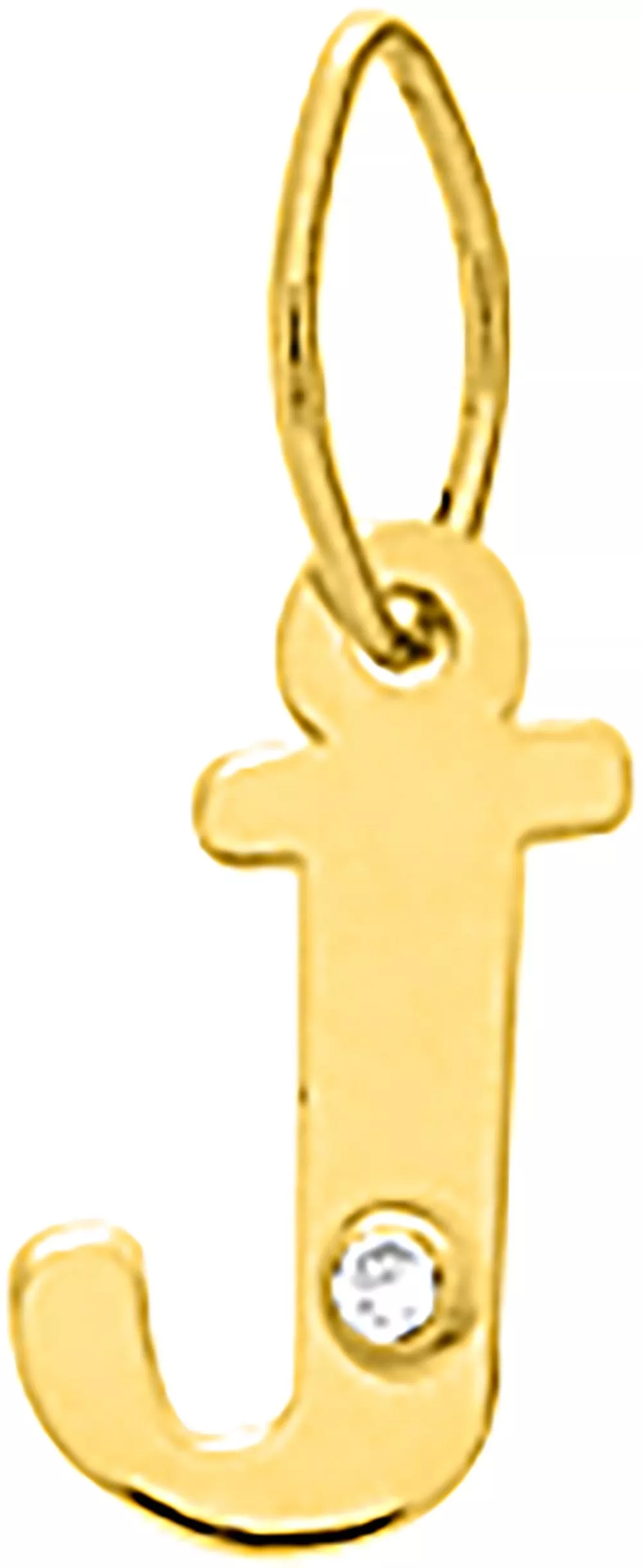 Pendentif Or Diamant Lettre J - Pendentif en Or 750 18k