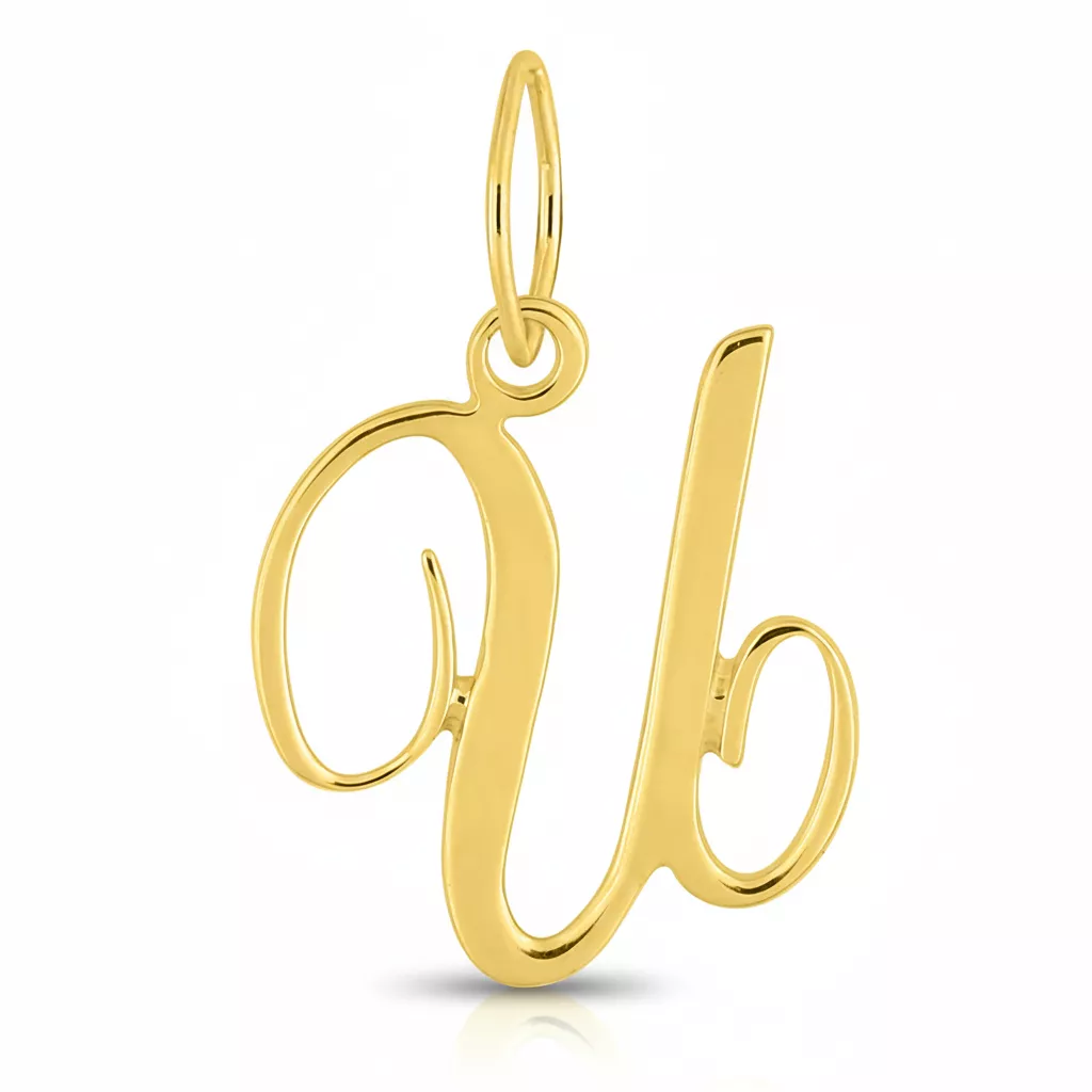 Pendentif Or Lettre U - Pendentif en Or 750 18k - Bijoux en Vogue