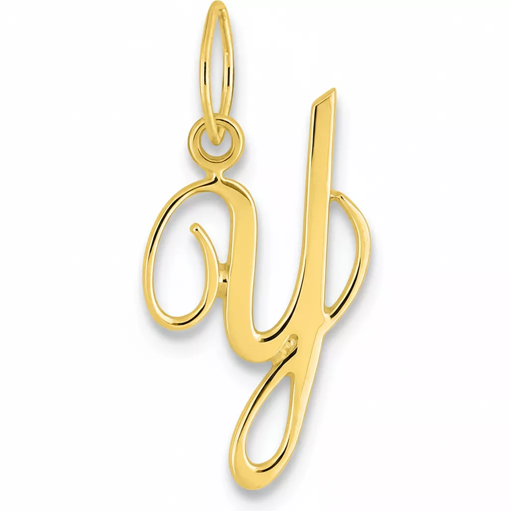Pendentif Or Lettre Y - Pendentif en Or 750 18k - Bijoux en Vogue