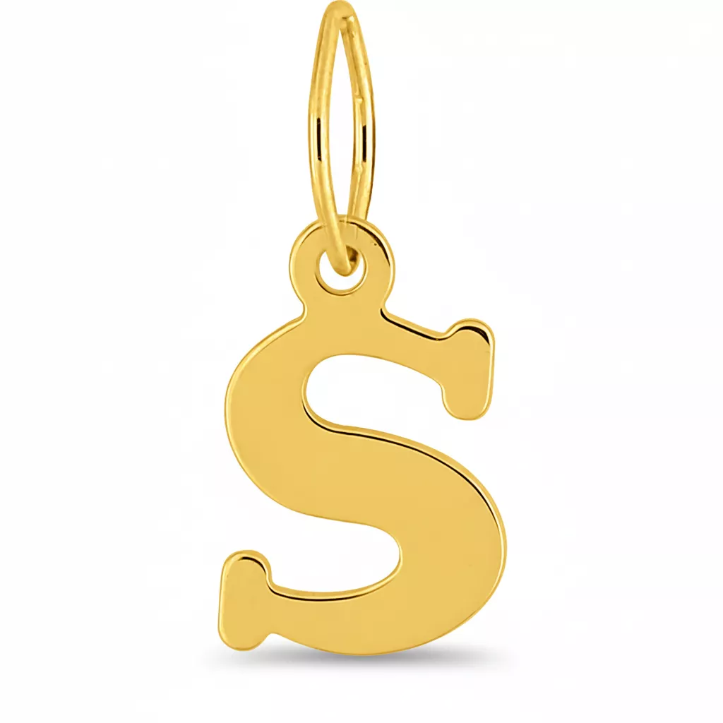 Pendentif Or Lettre S - Pendentif en Or 750 18k - Bijoux en Vogue