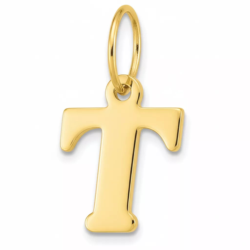 Pendentif Or Lettre T - Pendentif en Or 750 18k - Bijoux en Vogue