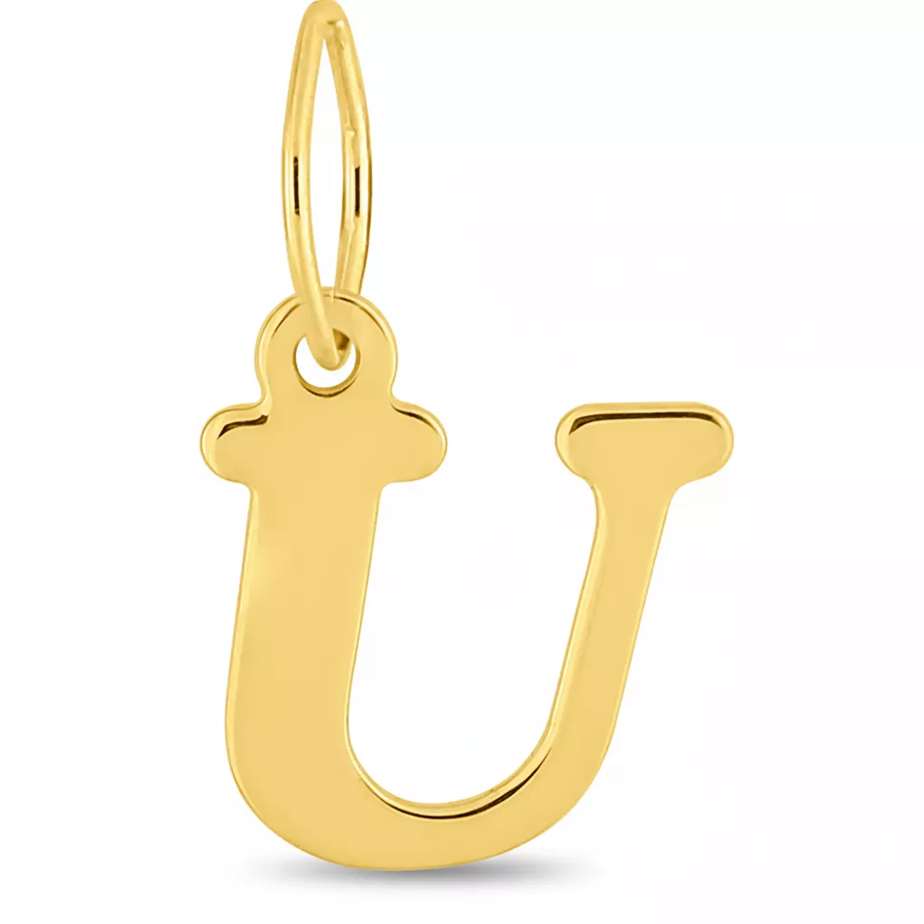 Pendentif Or Lettre U - Pendentif en Or 750 18k - Bijoux en Vogue
