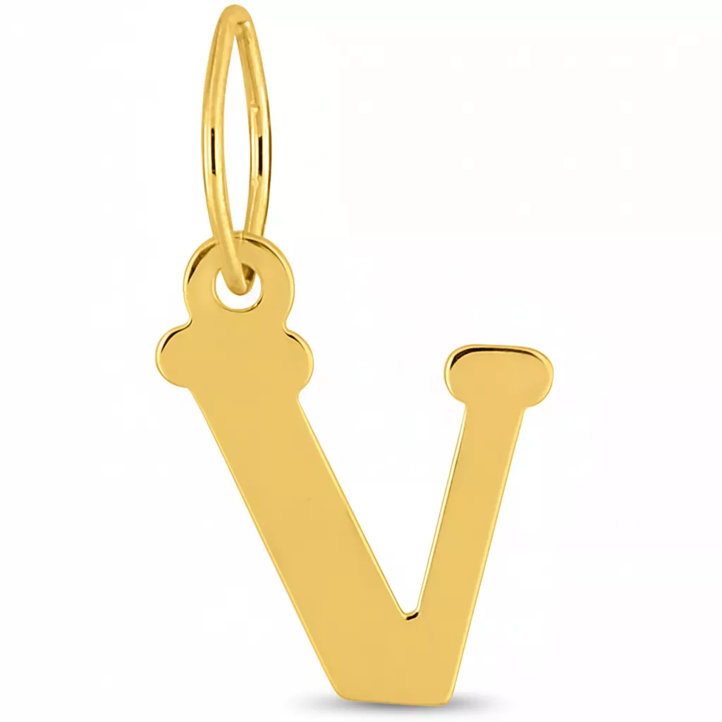 Pendentif Or Lettre V - Pendentif en Or 750 18k - Bijoux en Vogue
