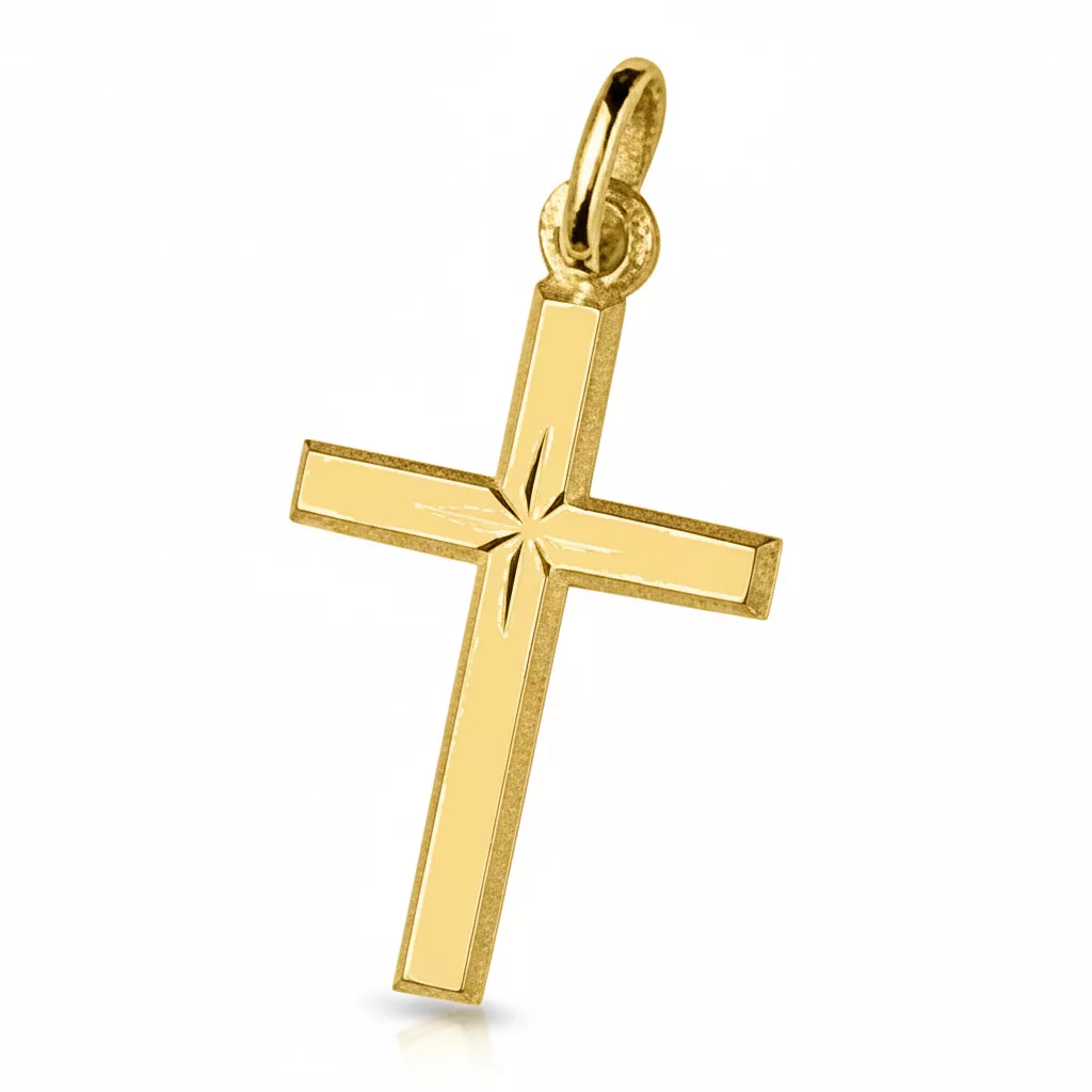 Pendentif Or Croix Chrétienne - Pendentif en Or 750 18k - Bijoux en Vogue