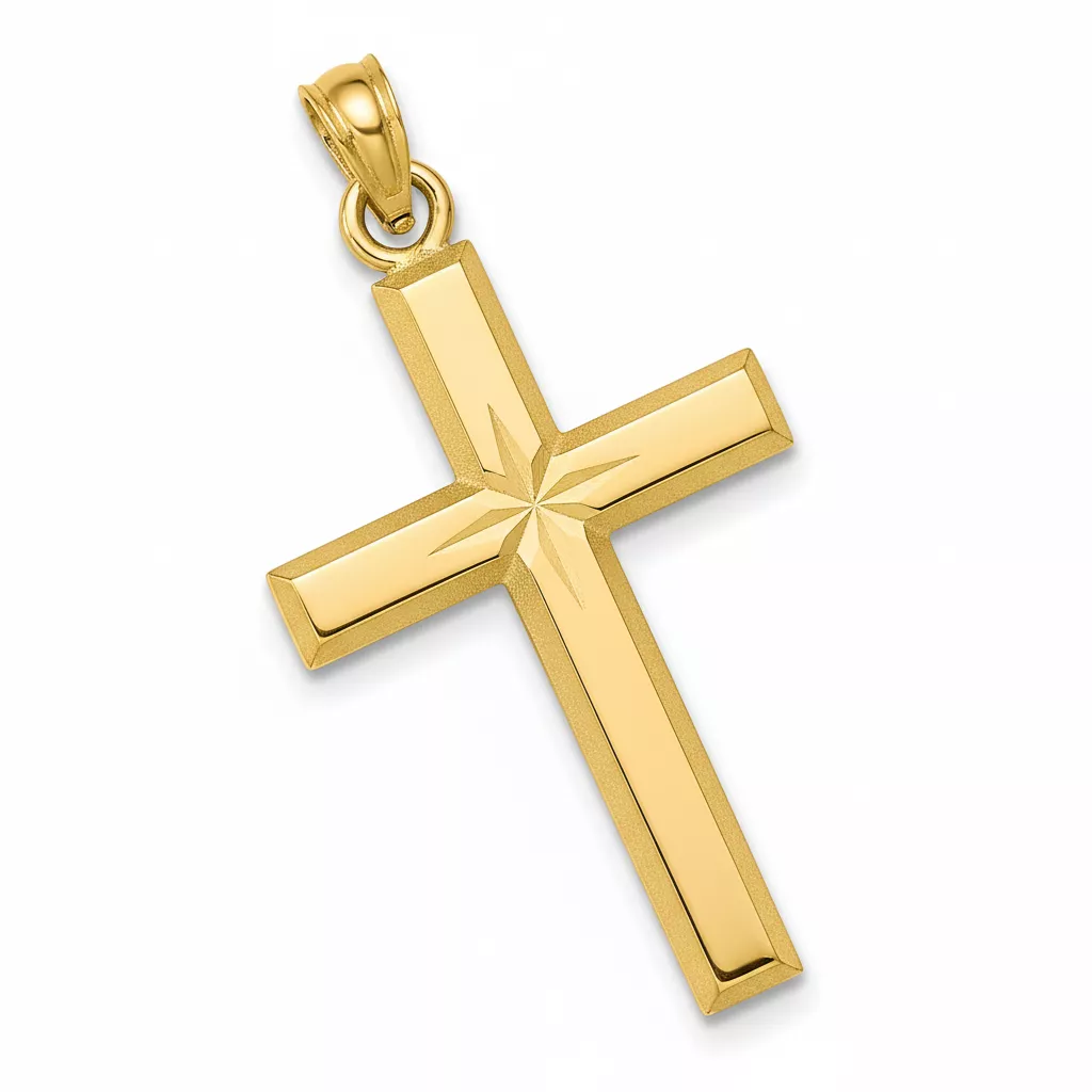 Pendentif Or Croix Chrétienne - Pendentif en Or 750 18k - Bijoux en Vogue