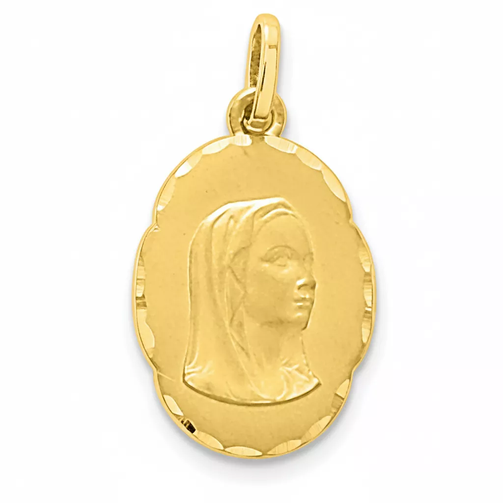 Pendentif Médaille Or Vierge Marie - Pendentif en Or 750 18k - Bijoux en Vogue