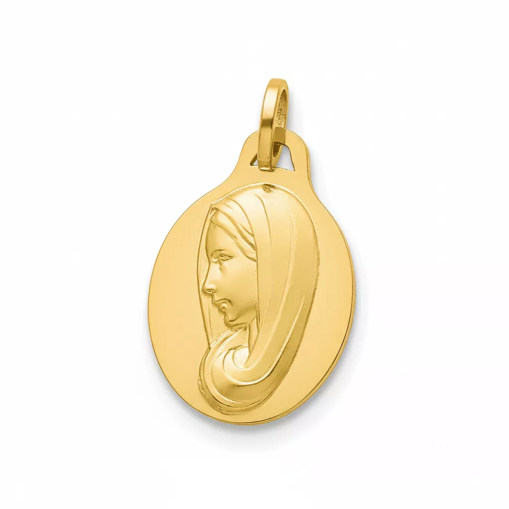 Pendentif Médaille Or Vierge Marie - Pendentif en Or 750 18k - Bijoux en Vogue