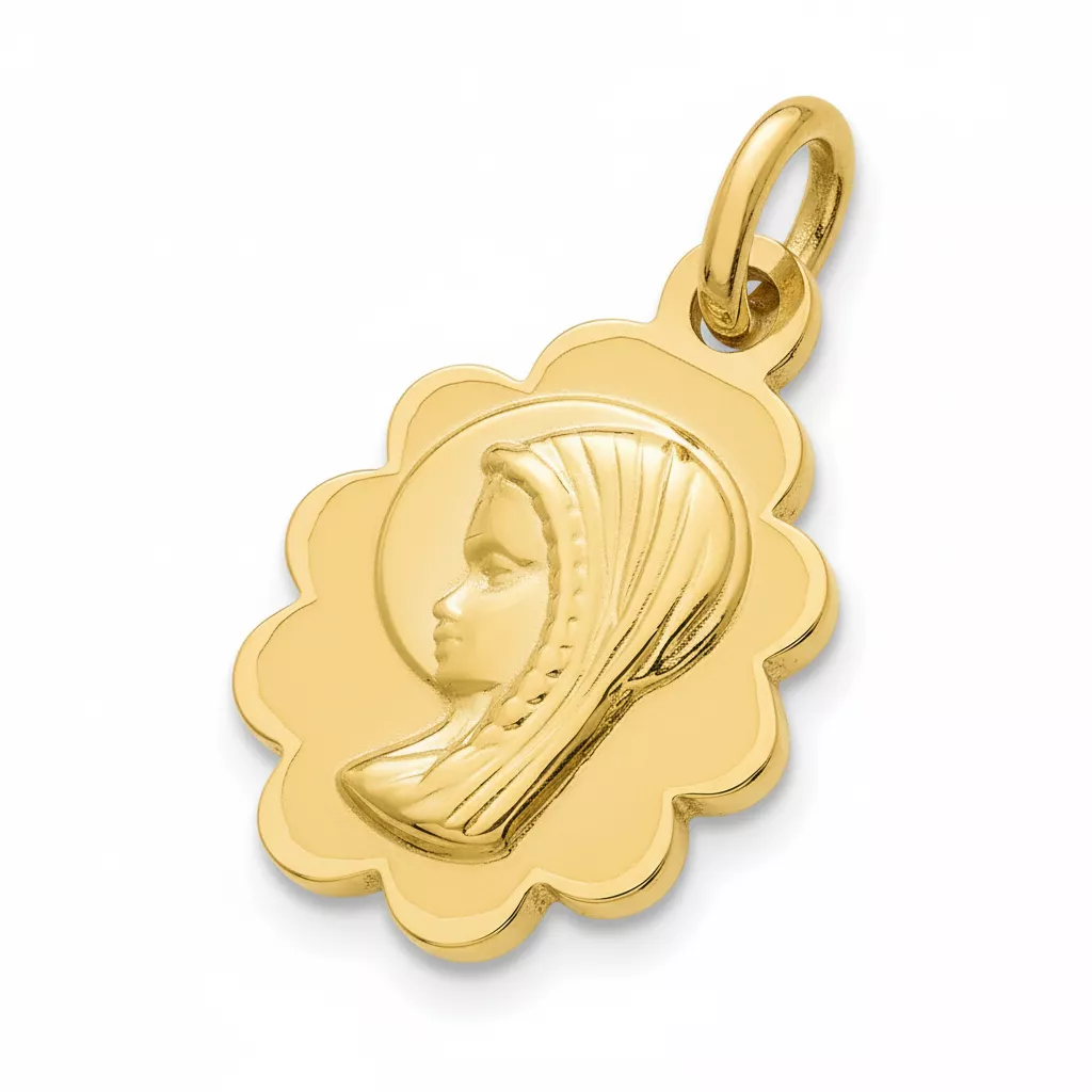 Pendentif Médaille Or Vierge Marie - Pendentif en Or 750 18k - Bijoux en Vogue
