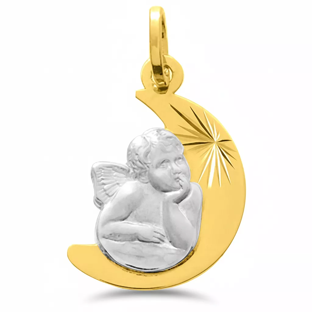 Pendentif Médaille Or Ange de Raphaël - Pendentif en Or 750 18k - Bijoux en Vogue